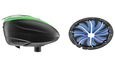 Dye LT - R Paintball Loader Hopper - Black Lime w/ Blue LT - R Quickfeed Speedfeed - P8Ball - Buy, Sell, Trade