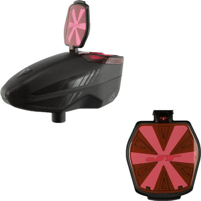 JT Paintball Triad Electronic Hopper Loader - Black with Red Speedfeed - P8Ball - Buy, Sell, Trade