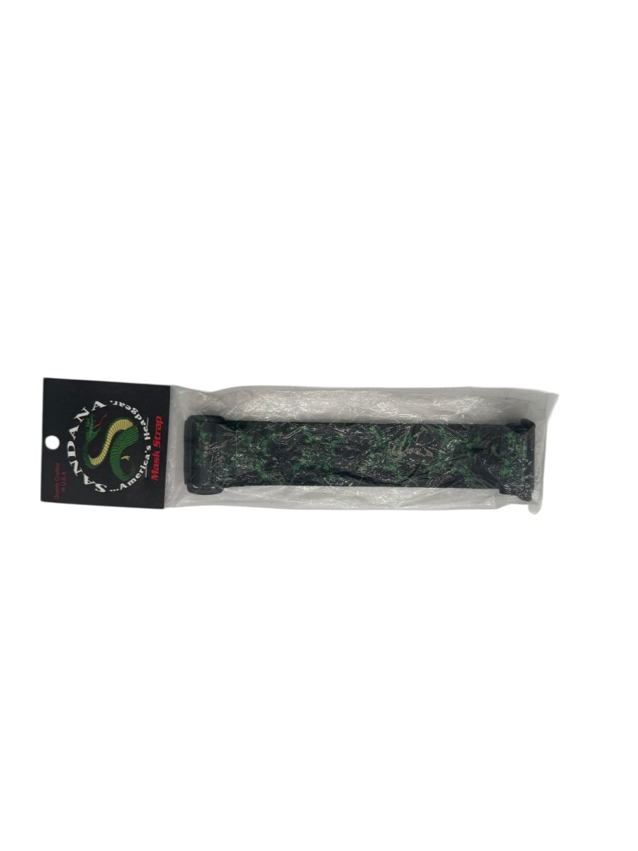 SANDANA GOGGLE STRAP BLACK/GREEN FLYING SKULLS - P8Ball - Buy, Sell, Trade