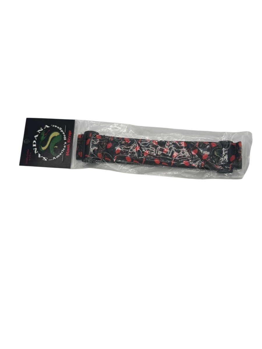 SANDANA GOGGLE STRAP RED/BLACK FLYING SKULLS - P8Ball - Buy, Sell, Trade