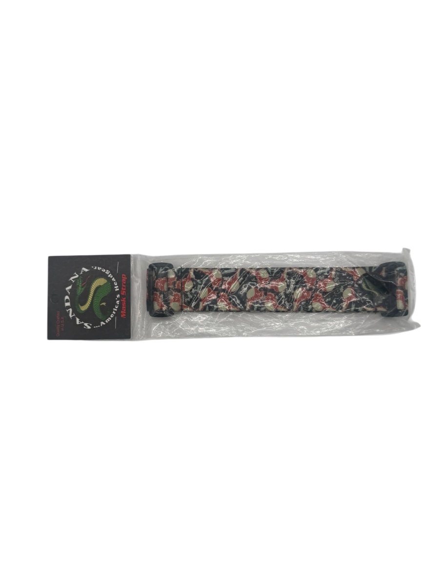 SANDANA GOGGLE STRAP RED/BLACK FLYING SKULLS - P8Ball - Buy, Sell, Trade