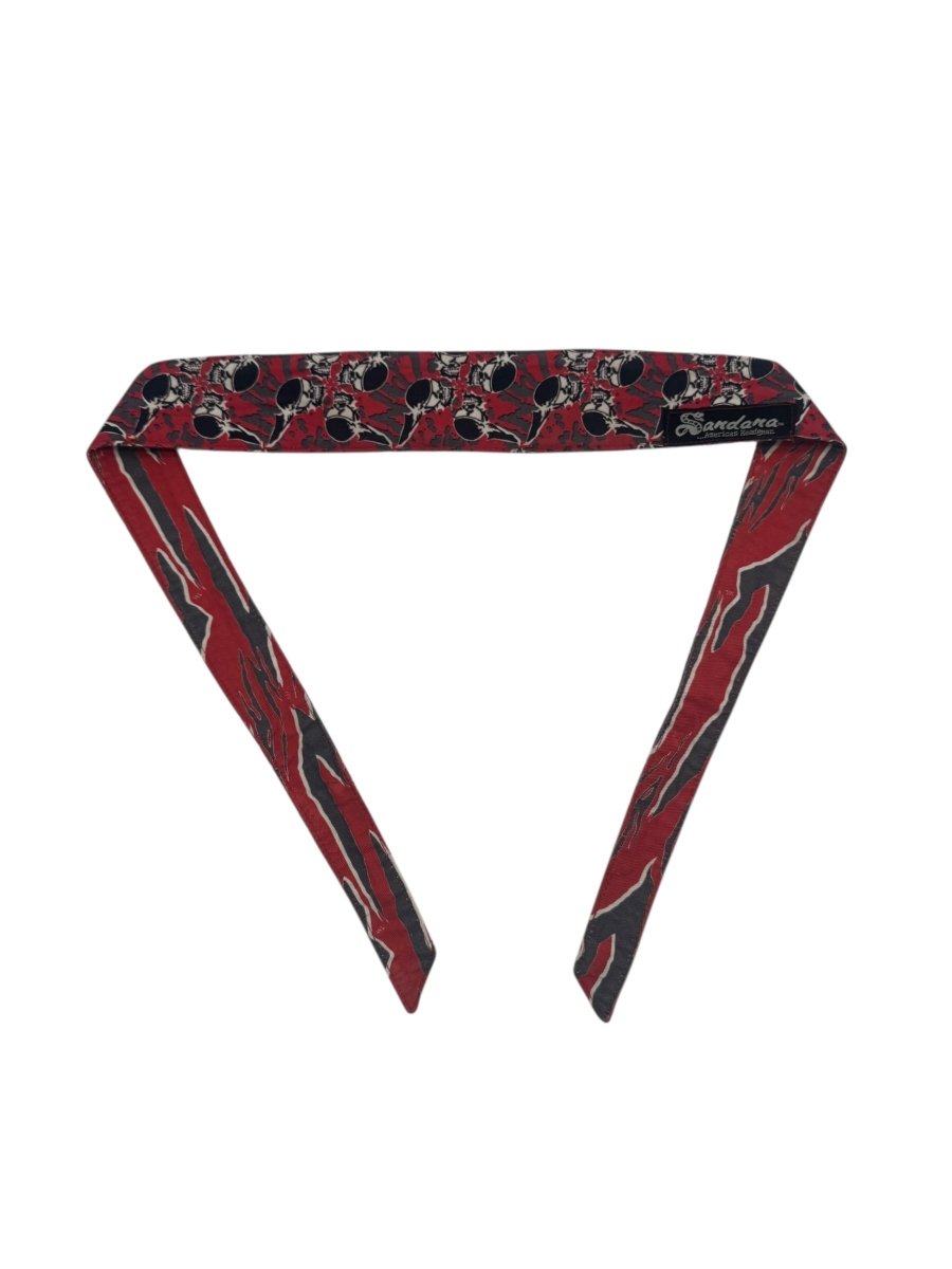SANDANA HEADBAND RED/BLACK FLYING SKULLS/TIGERSTRIPE REVERSIBLE - P8Ball - Buy, Sell, Trade