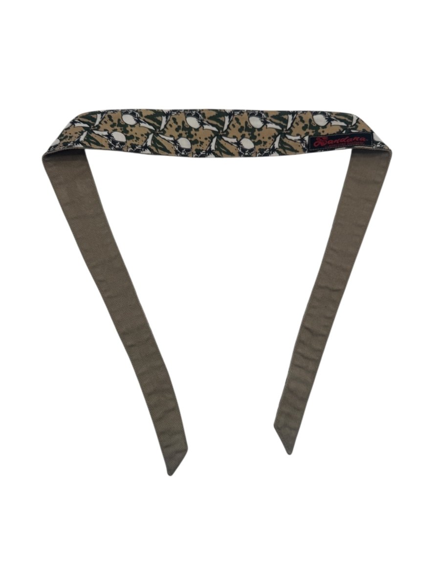 SANDANA HEADBAND TAN/GREEN FLYING SKULLS REVERSIBLE - P8Ball - Buy, Sell, Trade