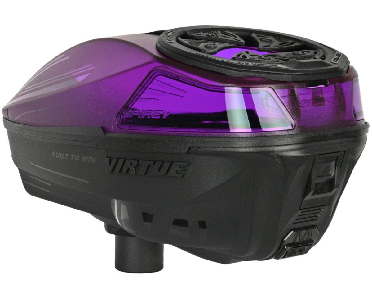 Virtue Spire V 5 Electronic Paintball Hopper Loader w/ Speedfeed and Lid - Dust Crystal Purple Black LE - P8Ball - Buy, Sell, Trade