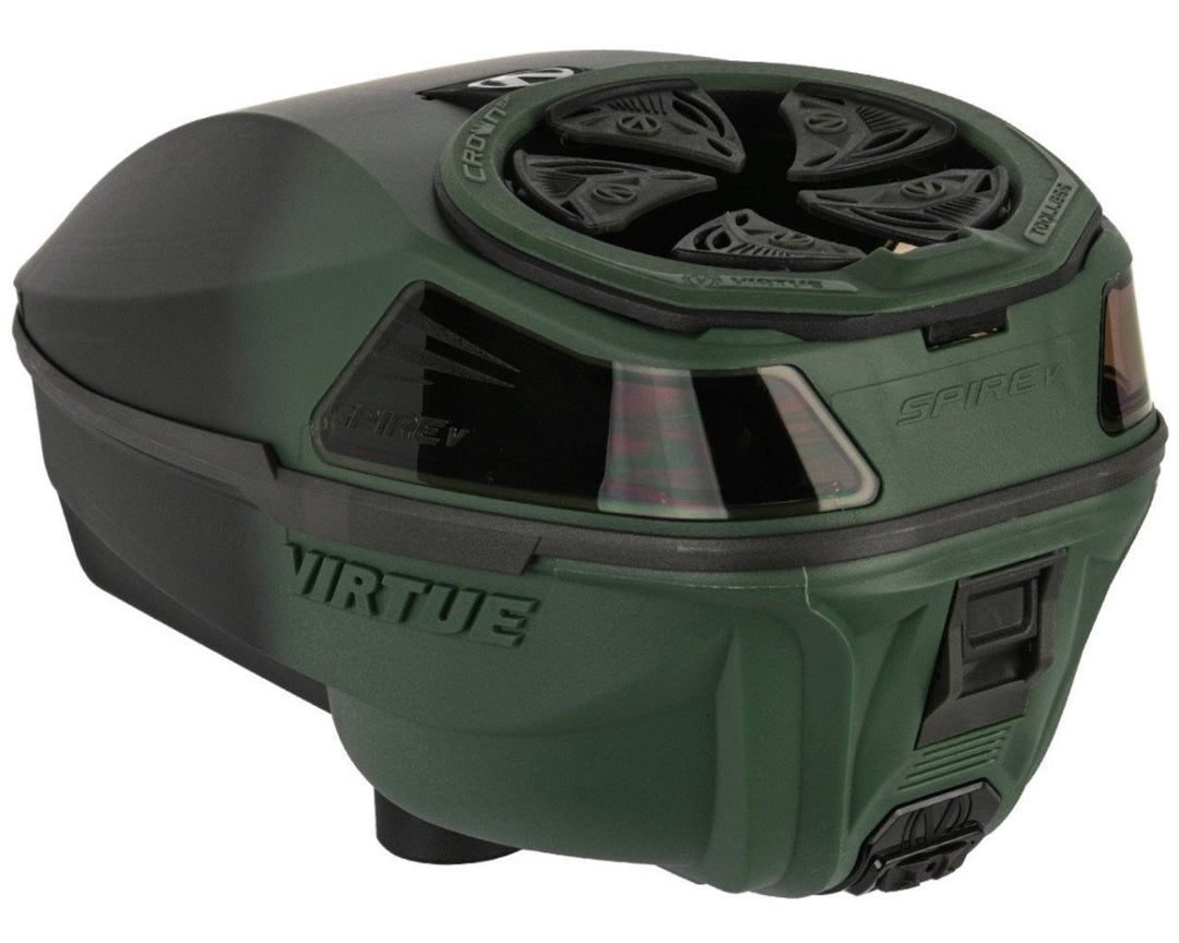 Virtue Spire V 5 Electronic Paintball Hopper Loader w/ Speedfeed and Lid - Olive Black Fade - P8Ball - Buy, Sell, Trade